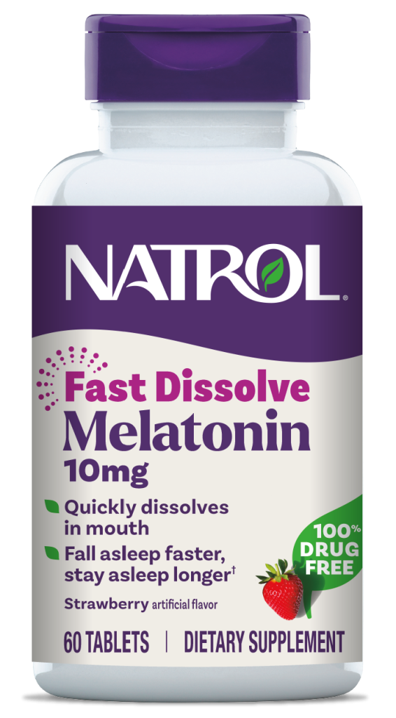 Natrol Fast Dissolve Melatonin Tablets, 10mg (Strawberry Flavor) — 60 Tablets