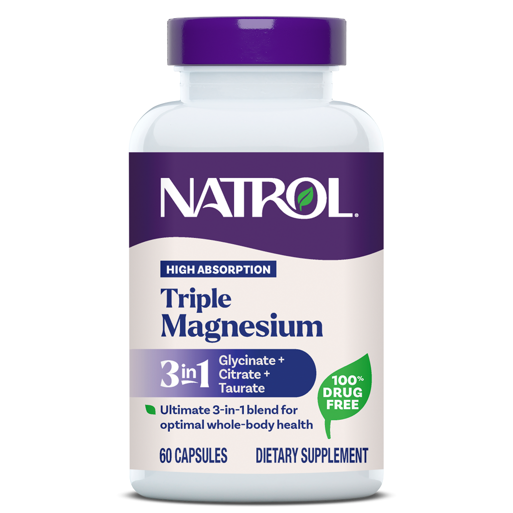 Natrol Triple Magnesium 3-in-1 Capsules — 60 Capsules
