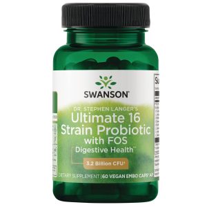 Swanson Dr. Stephen Langer's Ultimate 16 Strain Probiotic with FOS 3.2 Billion CFU — 60 Vegan Capsules
